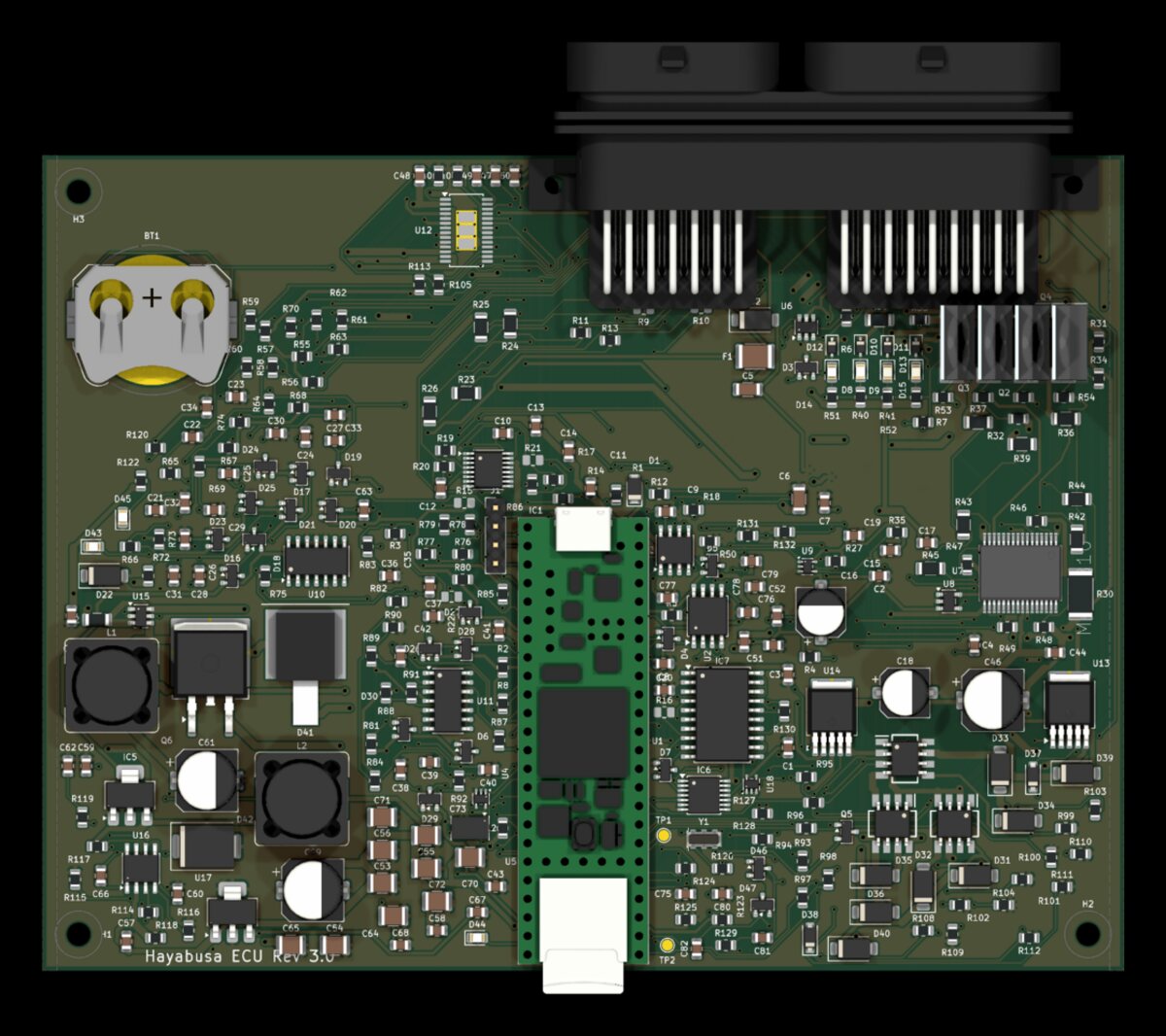ECU Rev 3.0 Platinen-Render, Oberseite